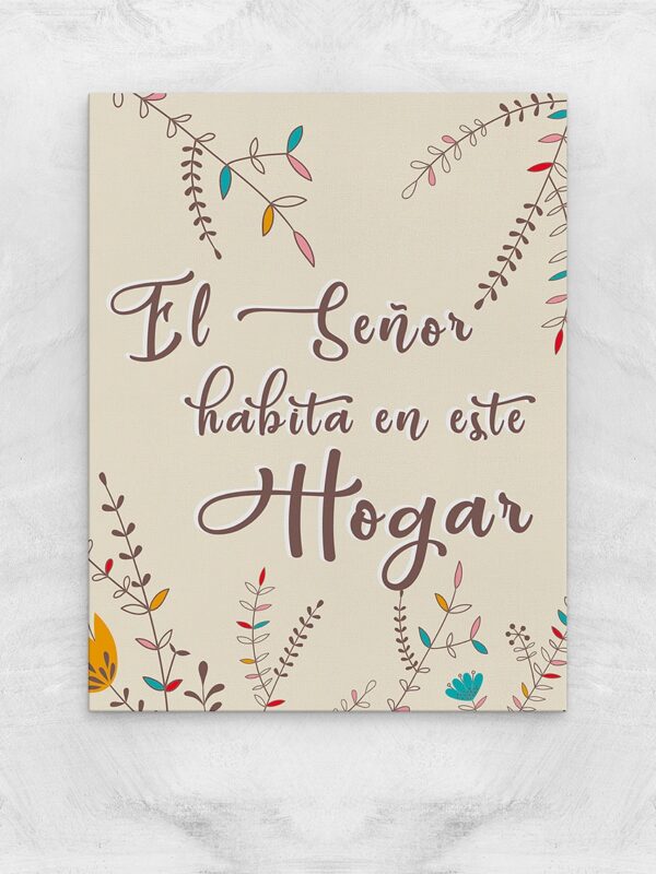 Cuadro en Canva Hogar Bendice Crema