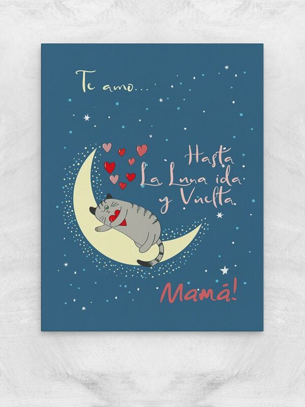 Cuadro en Canva Madre Gato