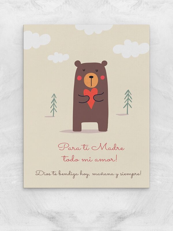 Cuadro en Canva Madre Oso